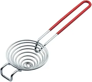 Egg Separator Food Grade Stainless Steel Egg Yolk White Separation Tool (Red)