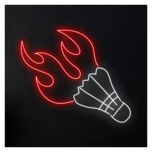 Sign Illuminated Badminton Neon Sign Light For Badminton Shop Game Room Gym Shuttlecock Sport Club Home Wall Decor USB Powered Lamp 38cmx24cm