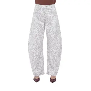 BLUEMOMENT High Waist Leopard Print Baggy Barrel Jeans for Women Trendy Loose Fit Trousers Curvy Friendly Wide Leg Pants Casual Streetwear Bottoms Womenswear Denim