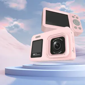 Compact Portable 6400W High-Res CCD Sensor Digital Camera, Ultra-Thin Anti-Shake Point & Shoot Camera for Students with HD Video Capabilities