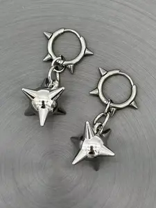 2 Pairs Gothic Spiked Ball Earrings, Y2K Punk Spiked Mace Pendant Earrings, Retro Aesthetic Earrings
