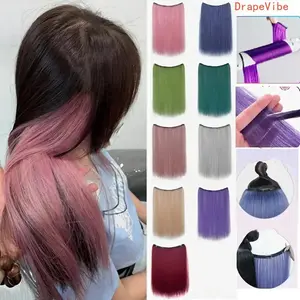Extra Long 55.5cm One Piece Clip In Hair Extensions Long Straight Synthetic Hairpiece Easy Application For Daily And Festival Wear