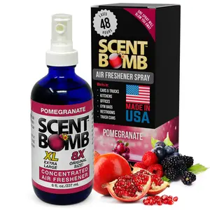 Scent Bomb Pomegranate Air Freshener Spray, Long-Lasting Odor Eliminator for Home & Car, Effective Deodorizer for Kitchen, Bathroom, Fresh Room Spray & Smell Neutralizer