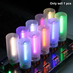 Portable USB Touch Control Mini Glass Bottle Night Light, Adjustable Dimmable Car Atmosphere Lamp, Edison Bulb LED Desk Lamp