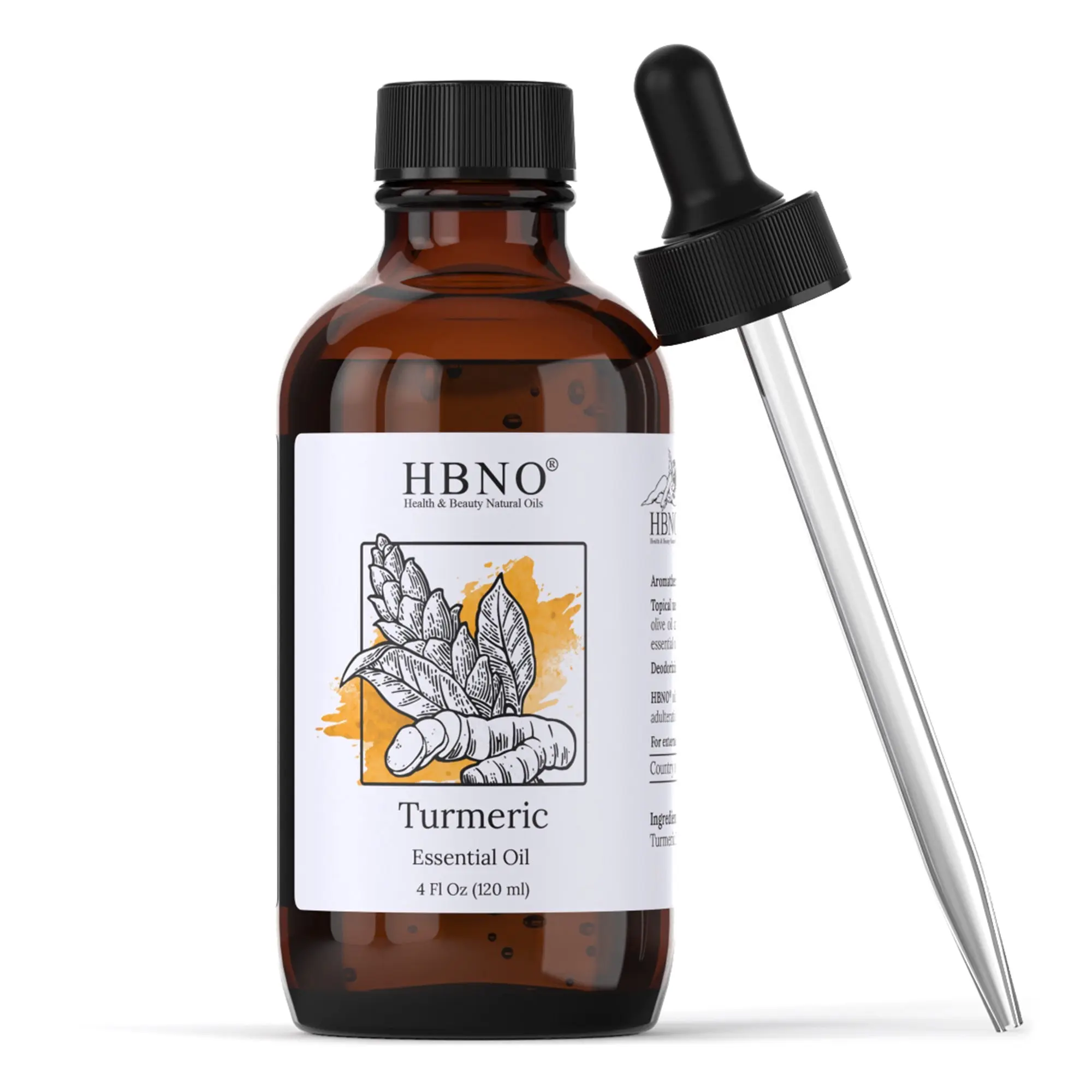 Turmeric Essential Oil - Rich Spicy Warm Aroma for Aromatherapy Skin Care & Massage - 4 Fl Oz