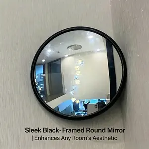 12 Inch Wide Angle Convex Security Mirror, Retro Style, Round Framing, 11.8" Effective View, Tmj Model, Ideal for Home Safety