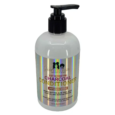 Charcoal Conditioner - Detoxifying Organic Haircare, Hydrating, Nourishing, Oil Control, with Coconut, Olive Oil, Aloe, Keratin Protein for Any Hair Types Gifted Cosmetics
