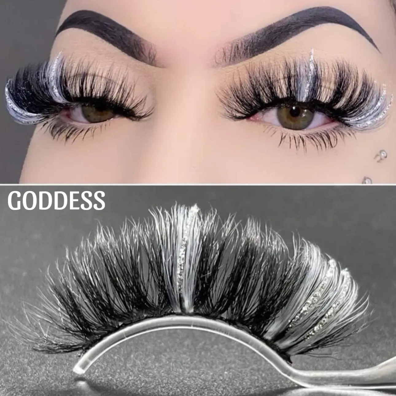 Goddess White Glitter Lashes Eyelashes