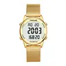 TIMEURE Women's 36mm Elegant Digital Wrist Watch - Stainless Steel Buckle Bracelet, No App Required, Golden, Digital Fitness Tracker, Pedometer for Walking, Calorie Calc., << 30M Water Resistance, 12 Months Warranty, Fashion Gift for Women