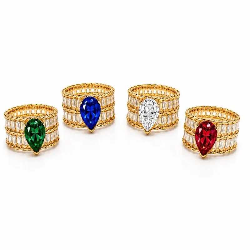 Camelia Shop Ring - Elegant Gold Tone with Sparkling Stone Design for Women's Jewelry, Perfect for Special Occasions code Ring-6001