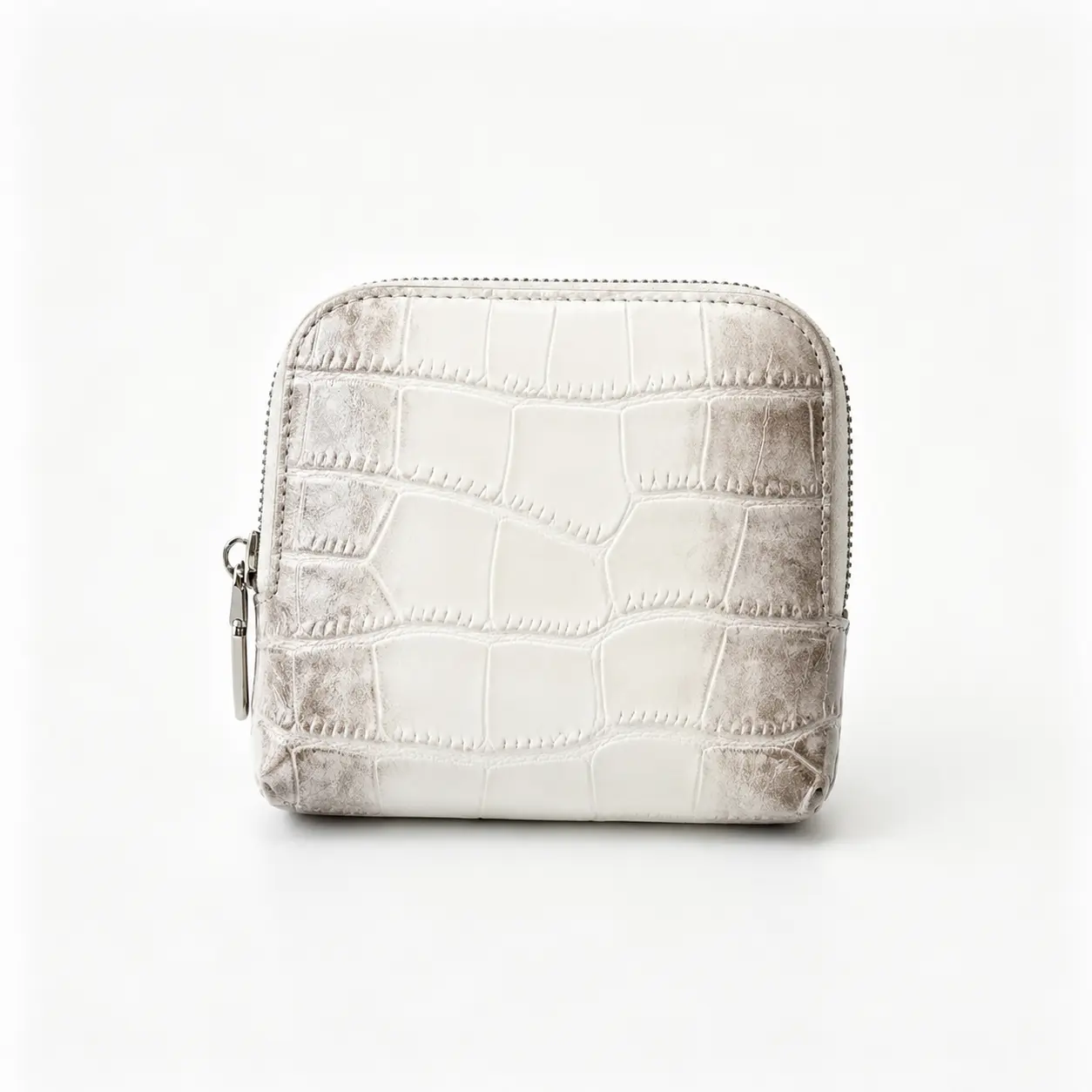 Travel Jewelry Case for Women, 100% Genuine Cowhide Leather Crocodile Embossed Jewelry Organizer with Zipper, Portable Jewelry Storage Box for Rings, Earrings, Necklaces & Bracelets