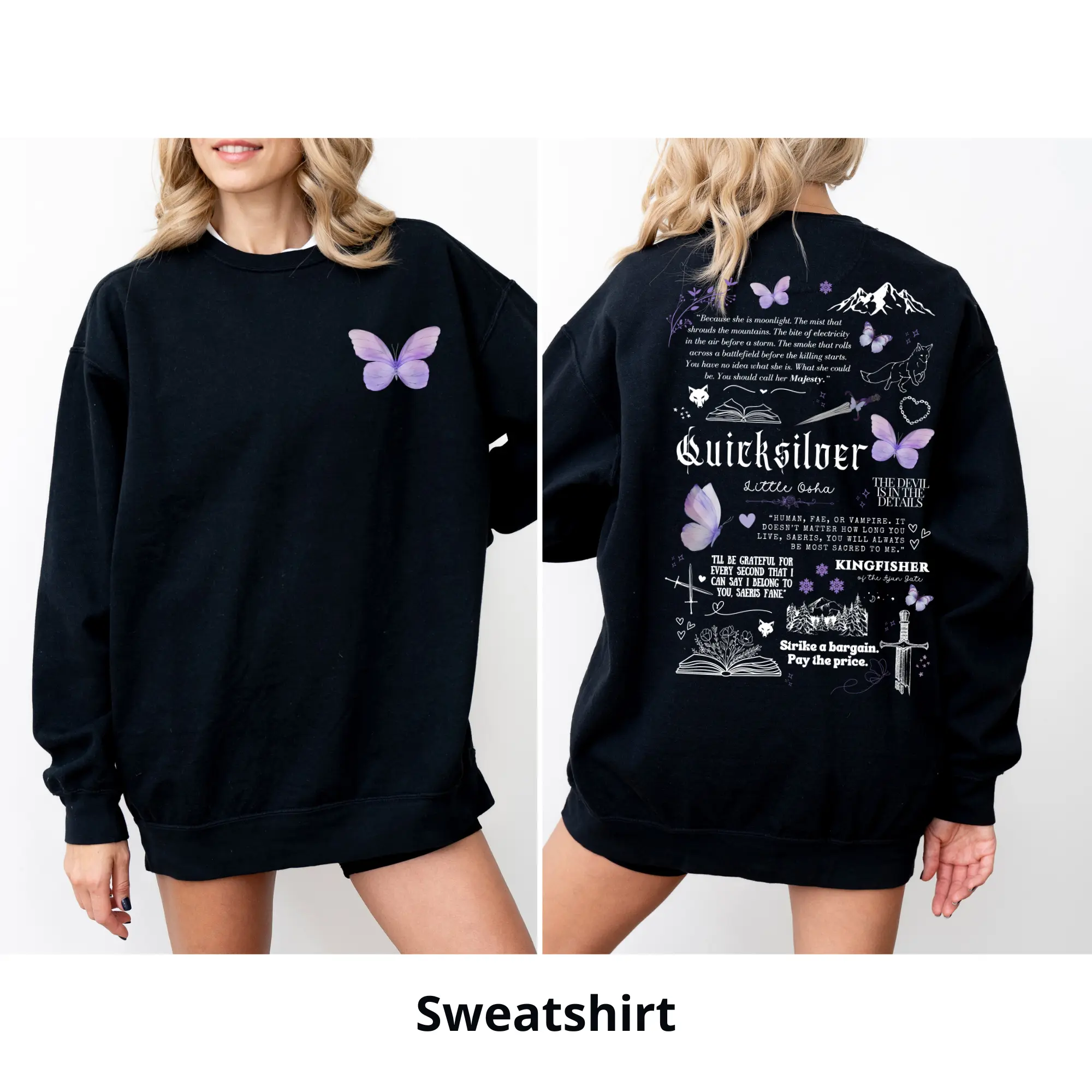 Quicksilver Book Sweatshirt, Fantasy Bookish T-shirt, Inspired Callie Hart Kingfisher Fantasy Novel Apparel Romantasy Gift Bookish Crewneck
