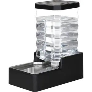 Stainless Steel Pet Water Feeder: 9L Large Gravity Waterer - Less Refills All-Day Water - No Mess Keeps Floors Dry - Quiet Refill - for Medium to Large Dogs - Workday/Day Trip