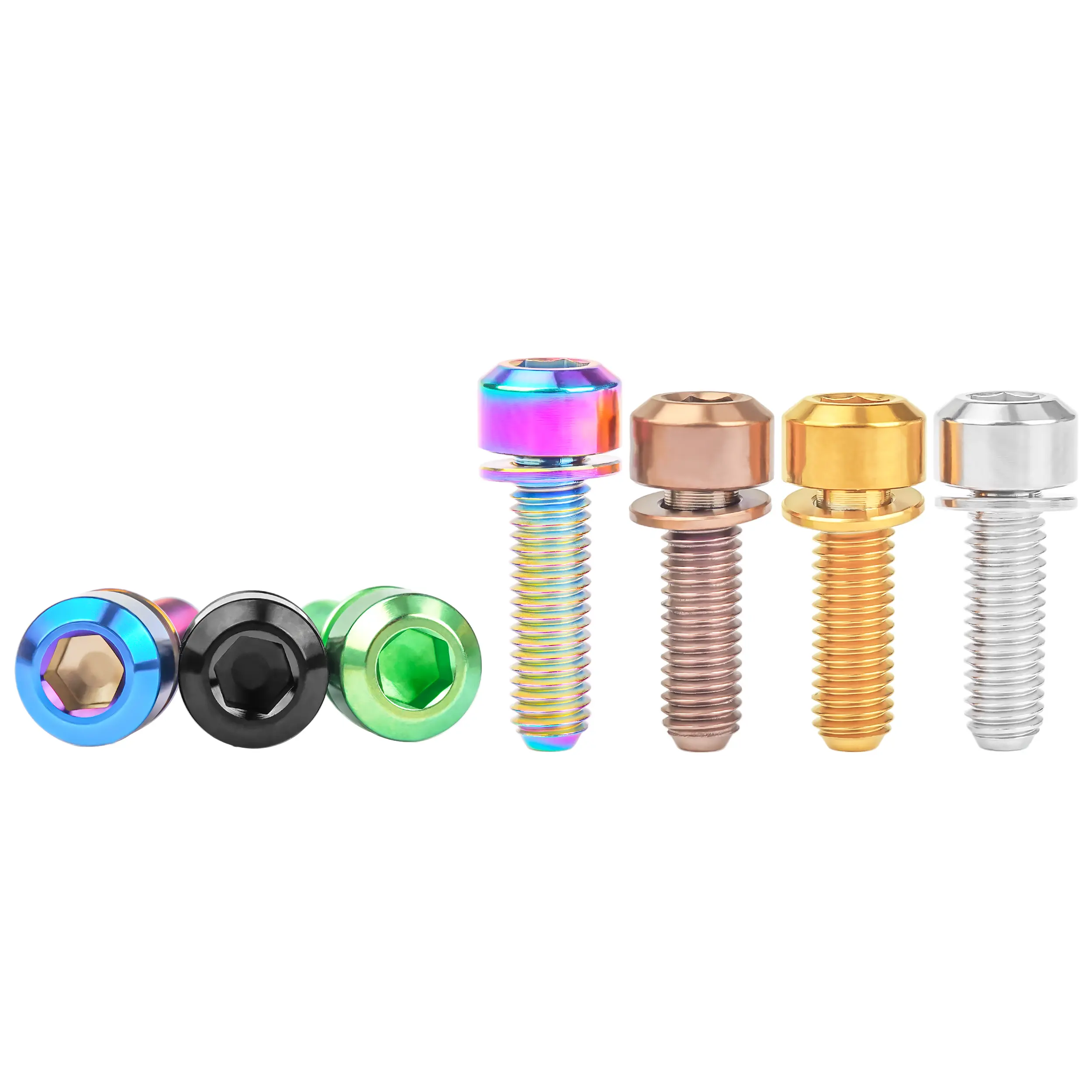 Wanyifa 6Pcs Titanium Ti M5x16 18 20mm for Bicycle Stem Socket Head Bolt with Washer