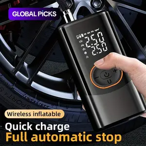 Portable Air Pump 150psi with Digital Pressure Gauge, LED Light & USB Charging, Rechargeable Lithium Battery, Wireless Design, Cordless Tire Inflator, Wireless Tire Inflator, Automotive Tire Inflator, Car Tire Inflator, Vehicle Tire Inflator #GLOBAL PICKS