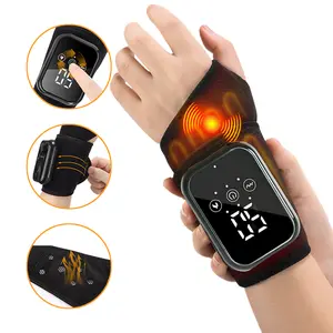Heated Wrist Massager,Rechargeable Cordless Wrist Massager, Wireless Wrist Heating Pad with 3 Heating & Vibration Modes,Wrist Massager for Wrist Pain Relief,Christmas Gifts for Women Men