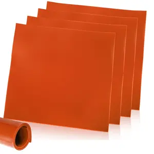 4 count Red  Rubber Sheet, 12'' x 12'' x 1/8'' Flexible Heat Resistant  Insulation Gasket, 60 A Smooth Finish High Temperature  Rubber Sheeting for DIY Crafts Pads Seals