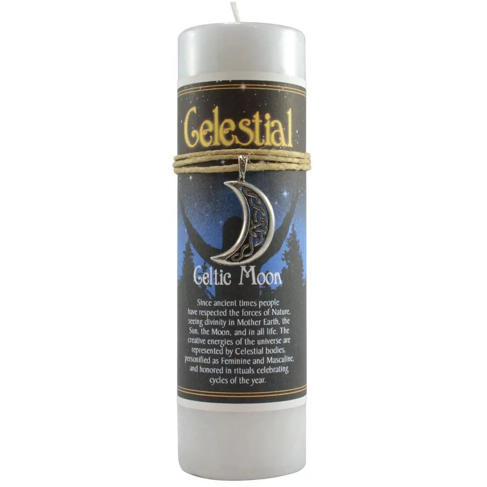 Celestial Celtic Moon Candle