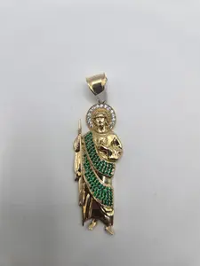 pendiente san judas oro de 14k