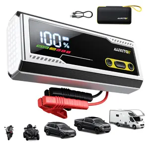 AUXITO 10000A Jump Starter, 12V Car Battery Jump Starter, Up to All Gas/All Diesel Engine with LED Display, 30W Type-C Fast Charging and 168W DC Output, 3-Mode Flashlight, Storage Case