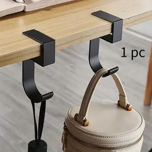 1pc Easy-Install Aluminum Desk Side Hook - Versatile 5-Shaped Design for Bags & Accessories, Perfect for Students, Carry Purse Hook, Purse Hanger For Table