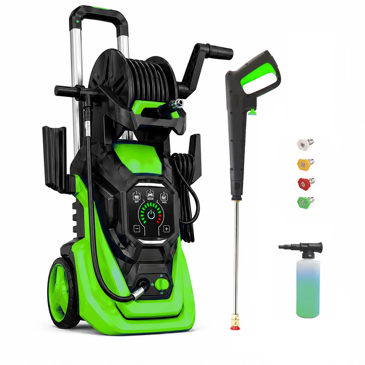 Electric Pressure Washer 5560PSI MAX 3.0GPM, 15 Level Adjustable Touch Screen, Broad Cleaning Coverage, with 4 Quick Connect Nozzles, 500ML Soap Tank, Stainless Steel Lance, Automatic Total Stop System for Car Wash, Home, Patio Cleaning