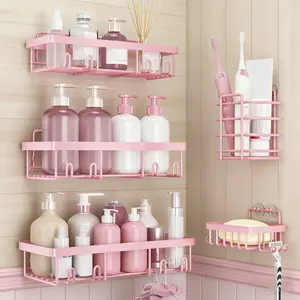 5 Piece Shower Caddy Set, Internal Shower Storage Rack, Rustproof Stainless Steel Shampoo Holder, Bathroom Accessories Organizer Kit, Shower Essentials