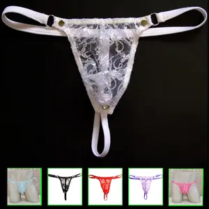 2019 hot Sexy Lace Thongs Men Sissy Underwear Transparent Male Bikini G-strings Seamless Thong For Men's jockstrap underwear
