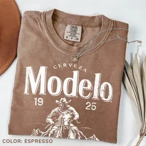 Comfort Color Vintage Modelo Shirt, Cerveza Modelo 1925 T-shirt, The Fighting Spirit Tees, Gift For Him Womenswear Tops Soft