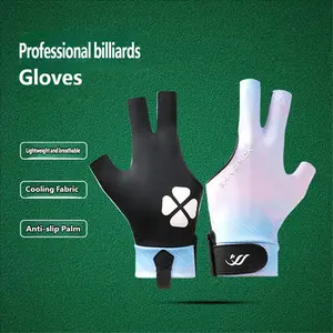 Left Hand Professional Billiard Glove, Anti-Slip Breathable Three-Finger Design, Improved Aim Control, Durable Grip, All over Print, Billiard Accessories
