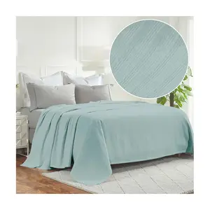 Superior Milan Cotton Textured Striped Woven Blanket,Cal King