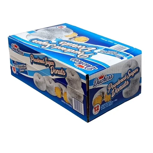 Duchess Mini Powdered Sugar Donuts - 3 oz, 12-Pack Snack Cakes for Daily Treats