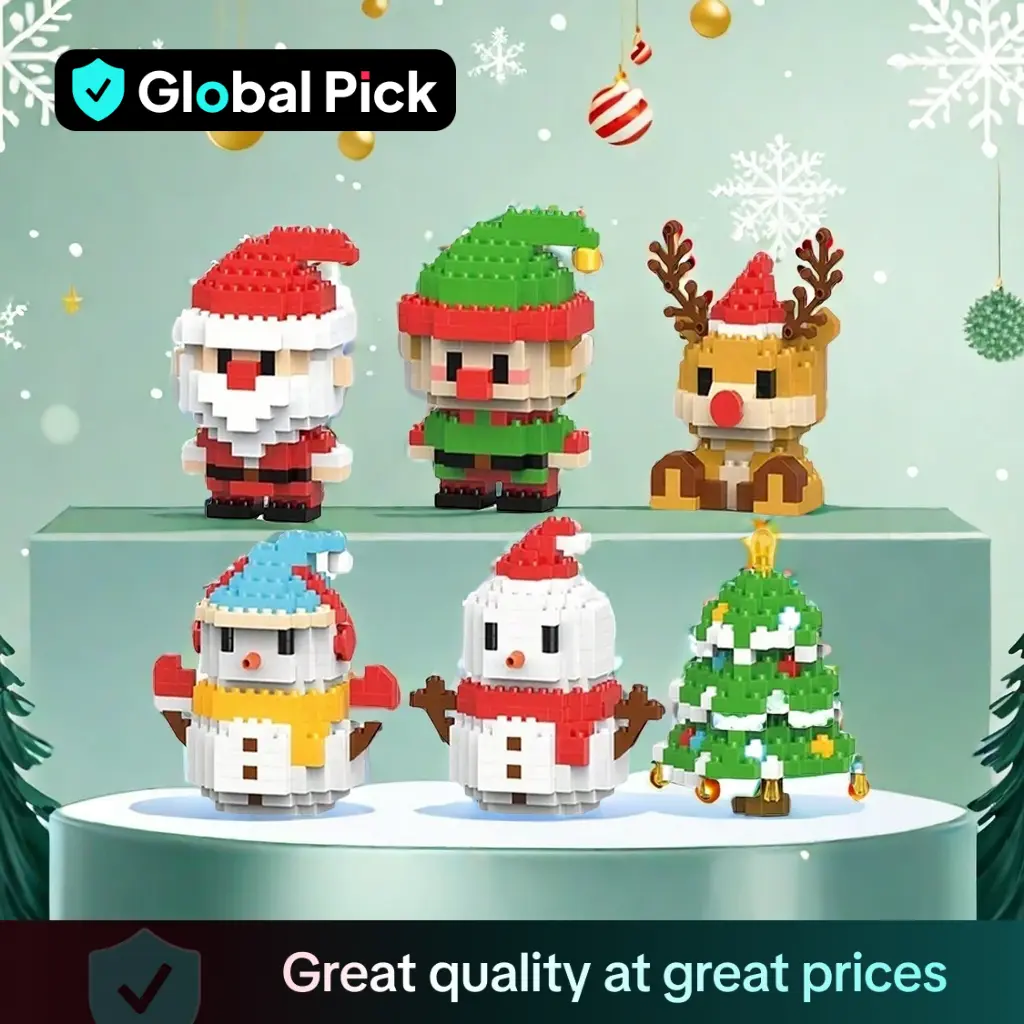 Santa Claus Design Building Blocks Toy, 1 Count Cute Micro-particle Building Bricks Ornament, Snowman & Reindeer Creative Desktop Decoration for Home