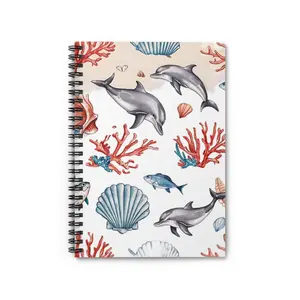 Emerald Coast Sea Life Spiral Notebook - Ruled Line journal stack