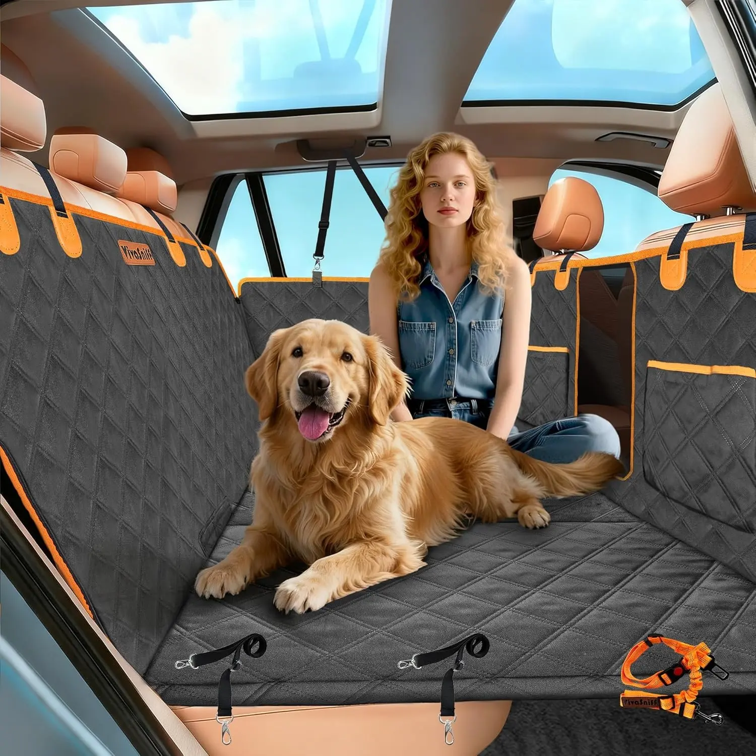 Waterproof Leather Dog Car Seat Cover Dog Car Back Seat Protector Cover