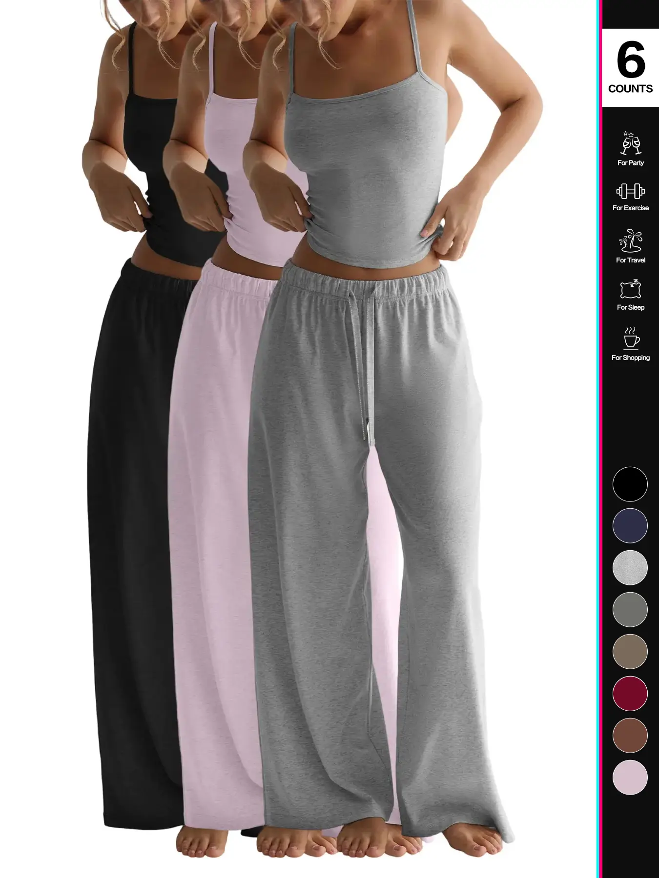 Black + Rose Powder + Light Grey