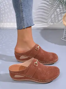 Women's Comfortable Breathable Hollow Out Clogs, Thick Sole Mules Shoes, One-Step Slip-On Lazy Outdoor Footwear, New Arrival 2026