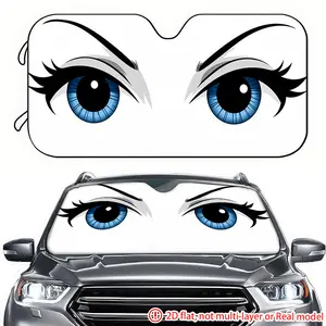1pc anime style blue eye pattern car sun visor 2D high-definition printing, car sun visor effectively blocks sunlight, suitable for RVs SUV、 General Motors windshield decoration