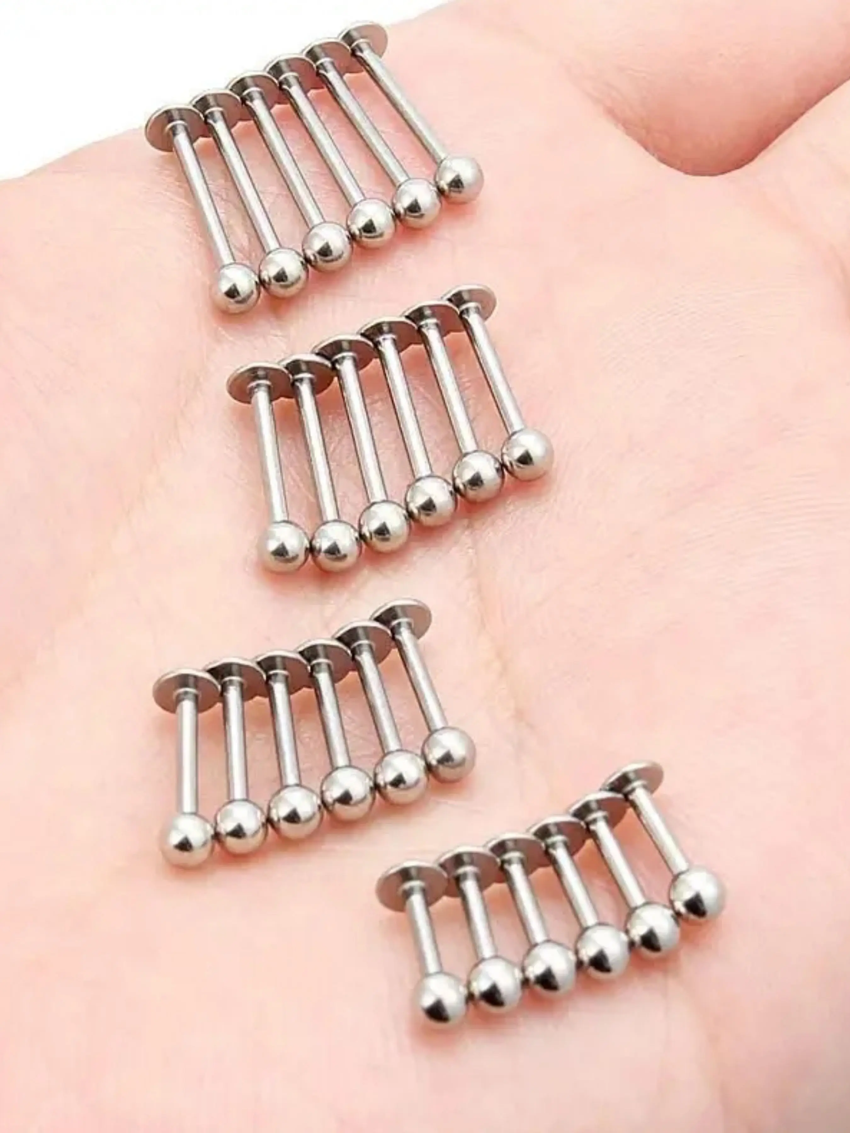 Stainless Steel Labret Lip Bar Rings Stud Tragus Helix Bar Ear Cartilage Piercings Jewelry for Women Men 3mm Ball
