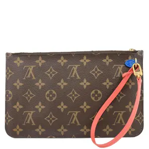 Pre-owned Louis Vuitton Canvas Clutches & Wristlets Pochette Wristlet Totem Monogram Pouch Brown