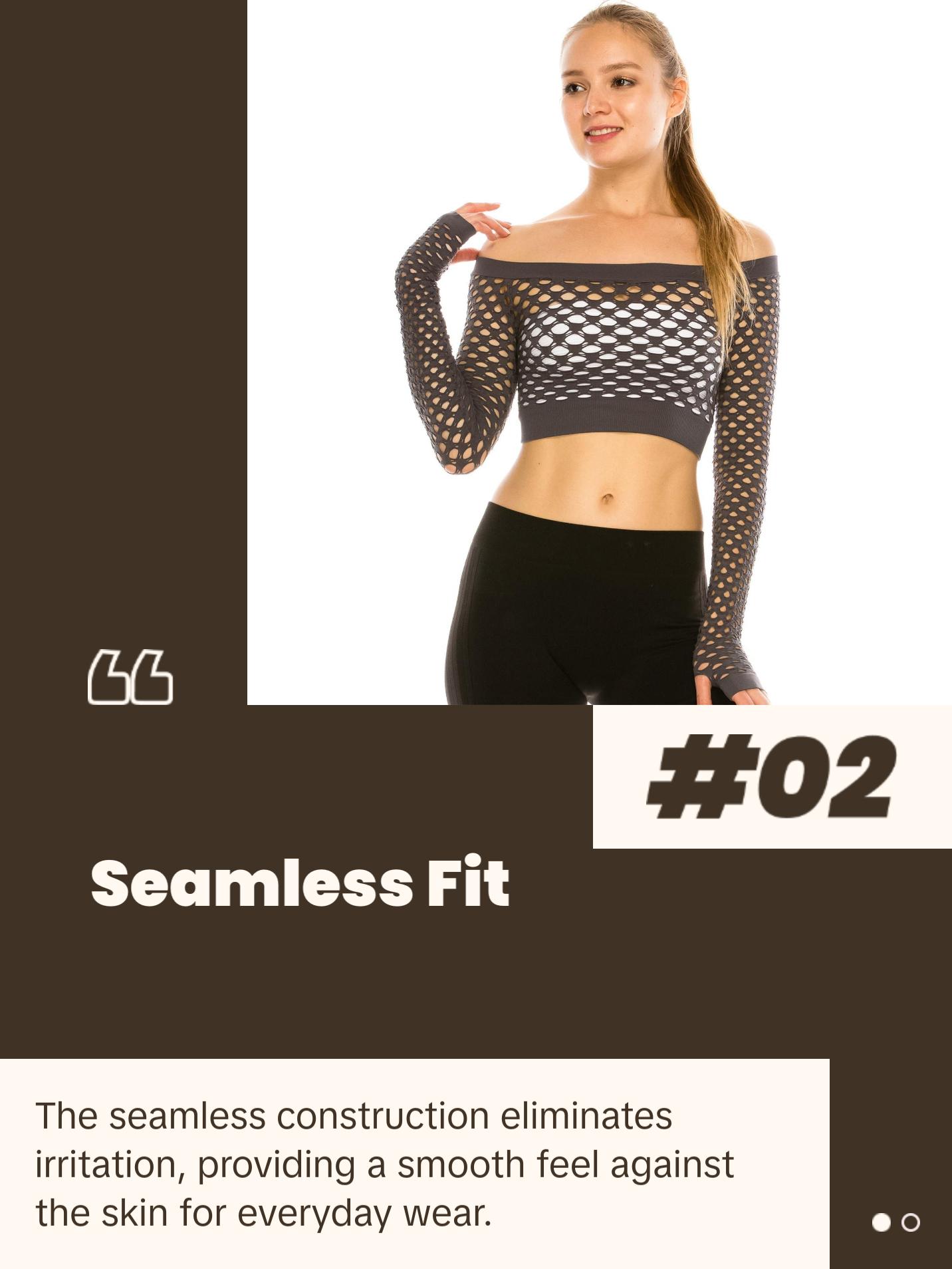 KURVE BUTTER SOFT SEAMLESS CROP FISHNET TOP