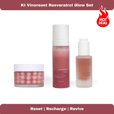 [KI Vinoreset Resveratrol Glow Set] For Radiant Skin Hydrating & Moisturizing Daily Use