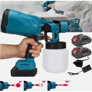 High Pressure Cordless HVLP Spray Gun, Electric Airless Paint Sprayer with 2 Batteries, 3 Spray Modes for Walls, Doors, Fences & Woodwork