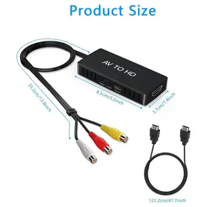 RCA to HDMI Converter, Analog Composite to HDMI Adapter Compatible VCR,DVD,VHS