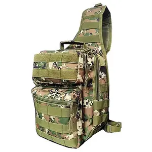 Fashion World Military Canvas Concealed Sling Backpack - Black, Polyester, Hook-and-Loop Slip Pocket, Tablet Compartment, 8x12x6, MOLLE Webbing, Quick-Release Buckle