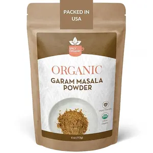 SPICY ORGANIC Garam Masala Powder 4 oz. - Traditional Indian Spice Mix for Curry, Chicken Seasoning, Marinades, Rice, Soups, Stews, Tofu, and Paneer - USDA Certified Organic, Non-GMO, Kosher Natural Flavor