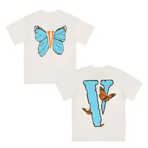 Vlone Blue Butterfly White Shirt, T-Shirt White