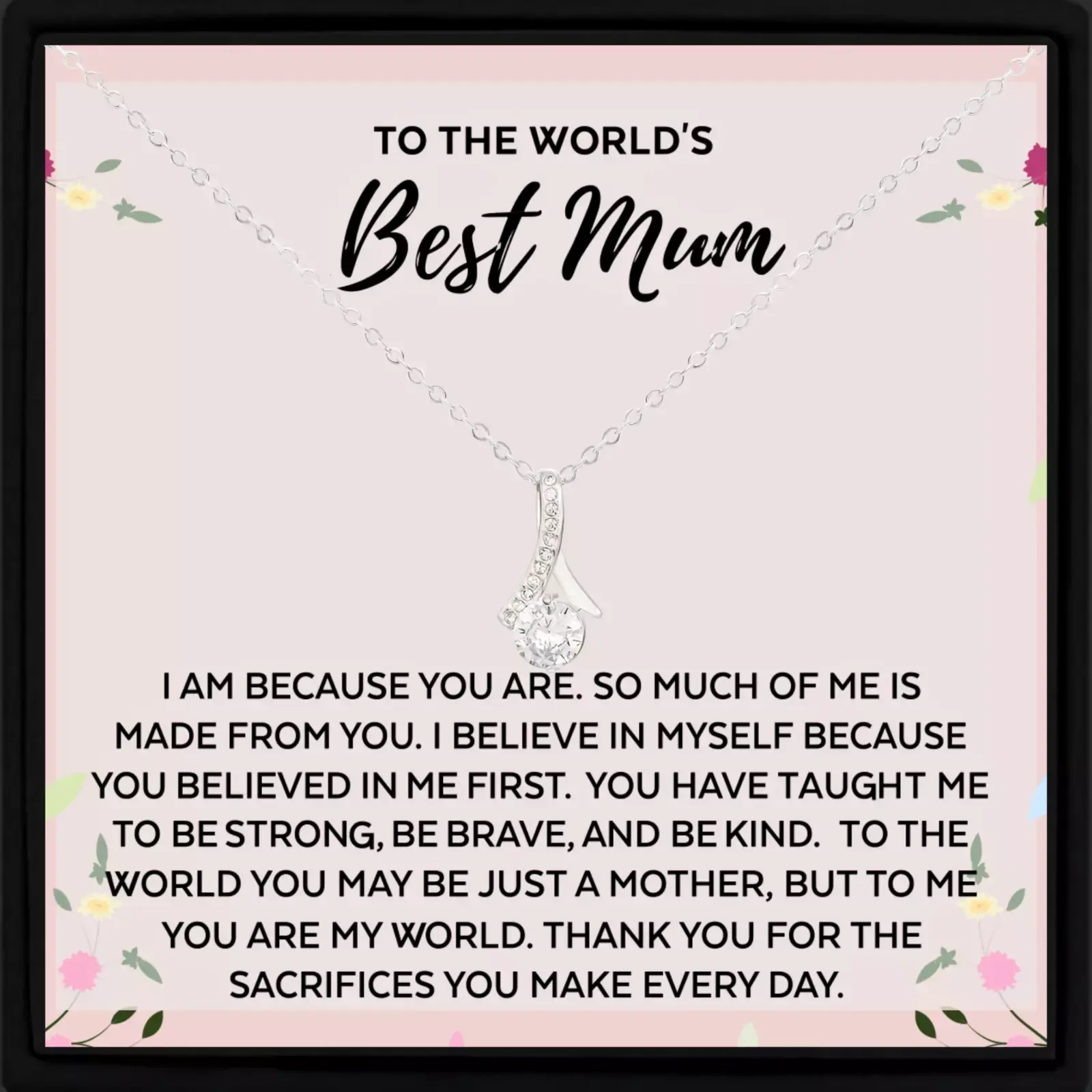 Gift for Mum World's Best, Mum Necklace for Mum Sentimental, Gift for Mothers Day