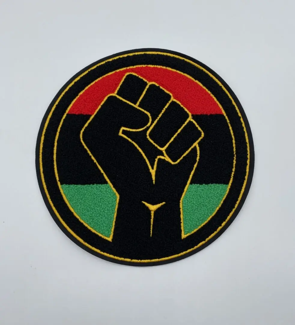 Prideful Patchez Large Black Power Chenille Patch for Clothing - Iron/Sew On Patch