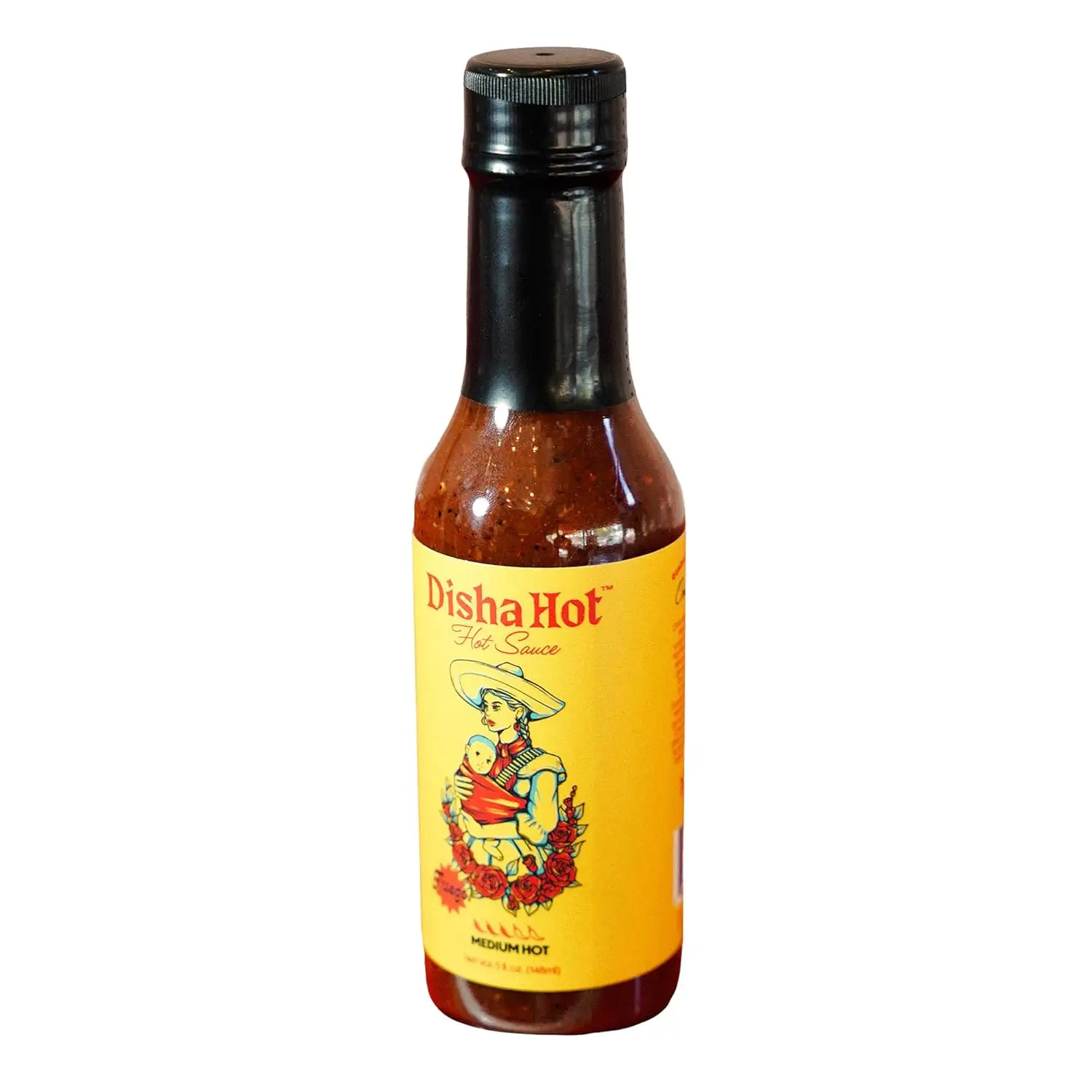 Disha Hot Sauce – Omar Apollo’s Signature Smoky & Spicy Blend – Roasted Chilies, Garlic & Lime – Bold Heat for Tacos, Marinades – 5 oz Gourmet Bottle